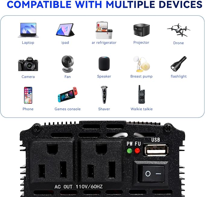 Power Inverter 2000W Car Power Inverters, 12 Volt Inverter - Image 6