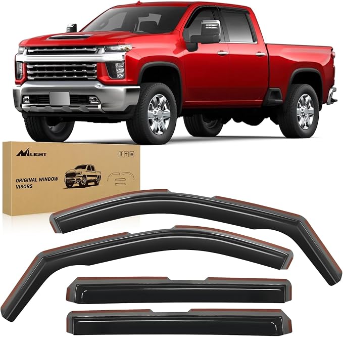 Nilight in Channel Rain Guards for Chevy Silverado/Sierra 2500HD/3500HD 2020 by Nilight