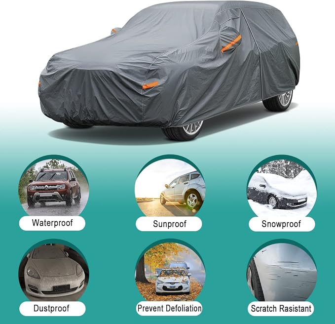 16 Layers SUV Car Cover Waterproof All Weather Heavy Duty, Universal Fit Subaru - Image 4