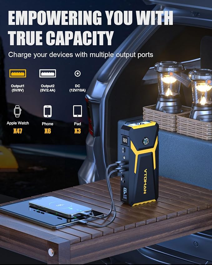 VTOMAN V8 Pro 3000A Jump Starter, Car Battery Charger Jump Starters - Image 3