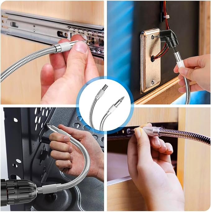 17Pcs Tools Flexible Drill Bit Extension, Include 3Pcs Rotatable Socket Adapter - Image 2