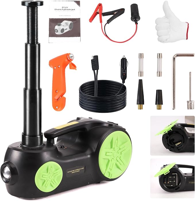 EFFIROSO Upgrade LED Light Electric Car Jack 5 Ton12V Hydraulic Jack Lift by EFFIROSO