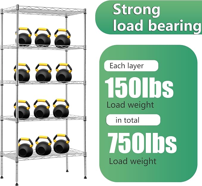 BestOffice Garage Shelving 5 Tier Metal Storage Shelves 750lbs Weight Capacity - Image 7