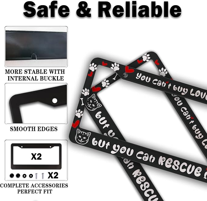 License Plate Frame Black and White Front License Plate Bracket You Can’t Buy - Image 4