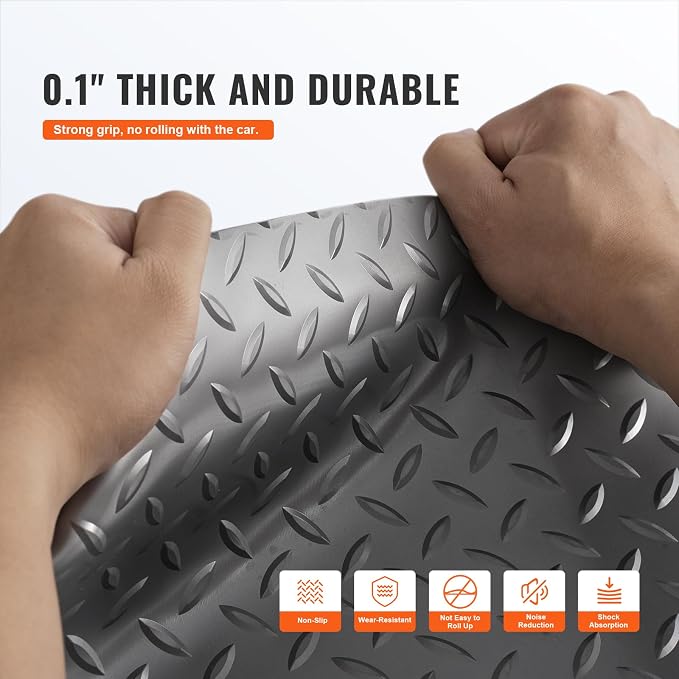 VEVOR Garage Floor Mat, 25.5 x 3.6 FT PVC Garage Flooring Roll, 2.5mm Thickness - Image 3
