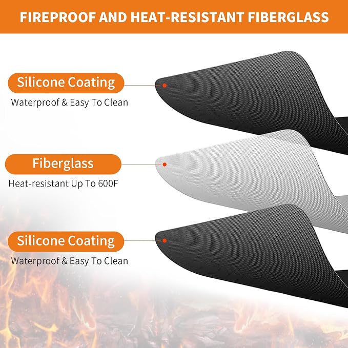Heat Resistant Grill Mat, 15 x 18 inches Double-sided fireproof and waterproof - Image 5