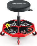 Goplus Garage Stool, 16”-22” Adjustable Rolling Mechanic Stool by Goplus