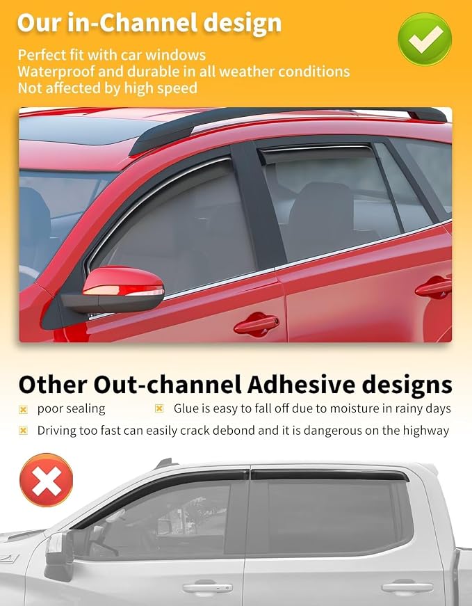 in-Channel Window Rain Guards Fit - Image 6