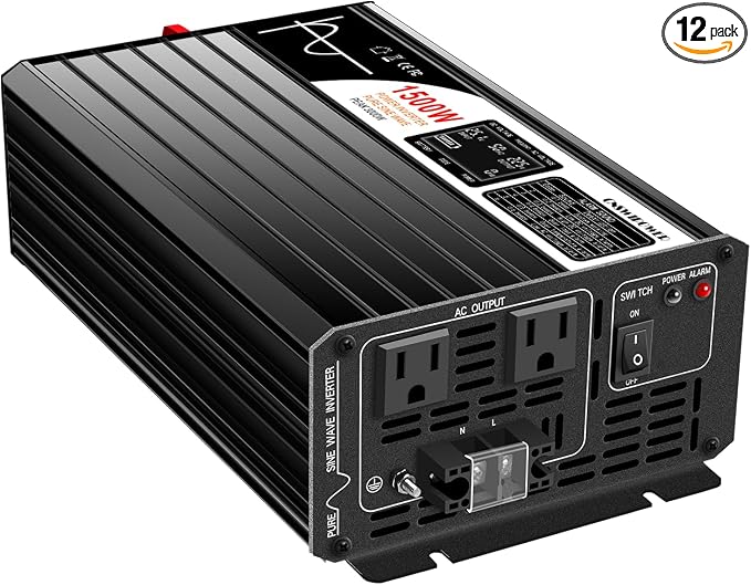Xijia 1500W Pure Sine Wave Inverter DC 72V to AC 120V 60HZ Solar Converter by XIJIA
