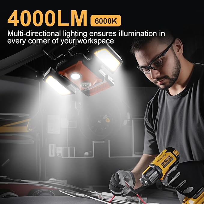 4000LM LED Work Light Rechargeable - Image 2