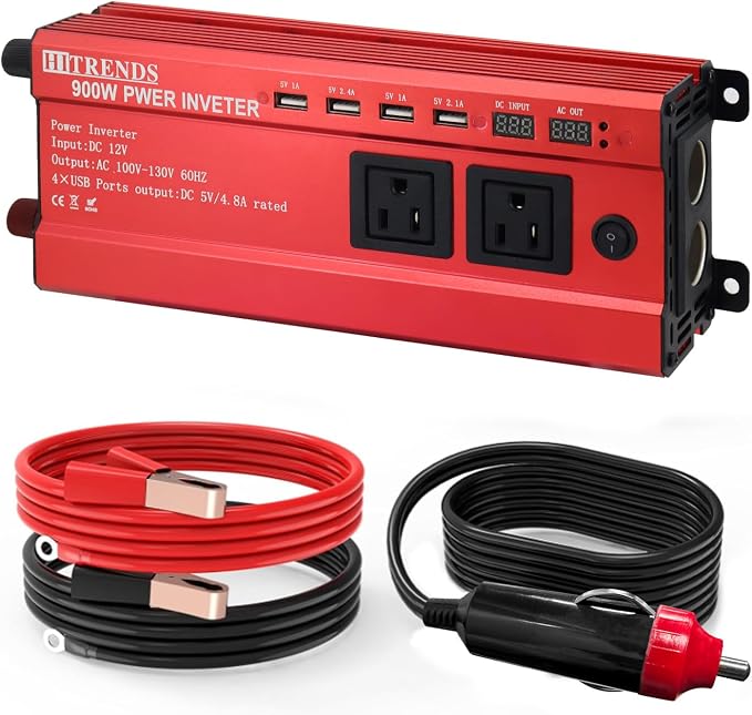 HITRENDS 900W Inverter for Car Power Inverters, 12V DC to 110V AC Converter by HITRENDS