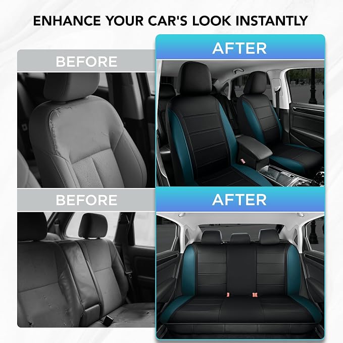Road Comforts Leather Seat Covers, Breathable Car Seat Covers Full Set - Image 3