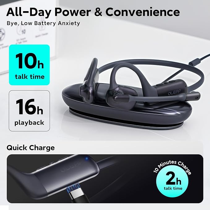 Pilot P200b Pro Bluetooth Wireless Open Ear Noise Cancelling Headphones - Image 5