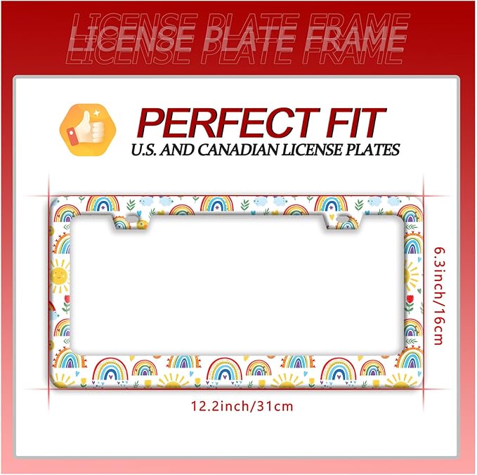 Cute Rainbow License Plate Frame Personalized License Plate Frames Colorful - Image 7