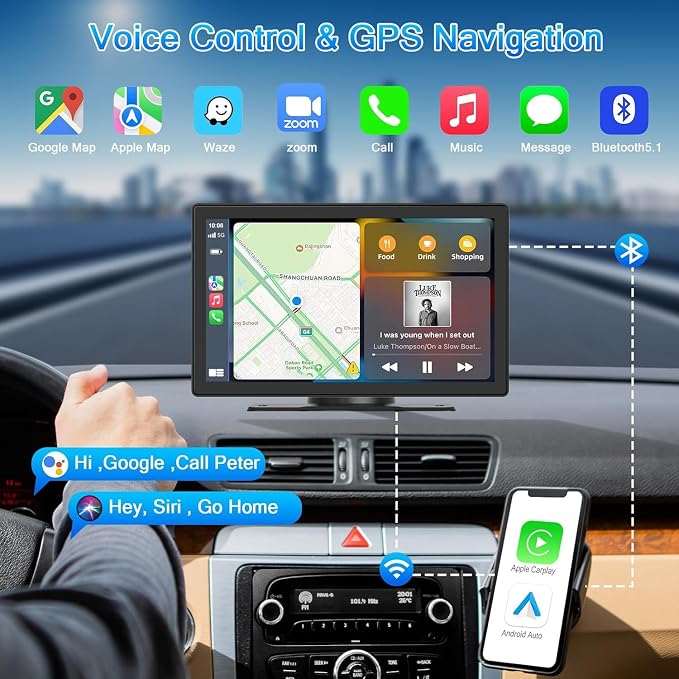 Portable Carplay Screen for Car, Android Auto Car Stereo, Car Audio Receivers - Image 3