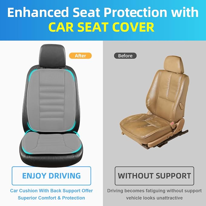 Car Seat Cushion with Back Support Pillow, Comfy Lumbar Support & Seat Cushion - Image 5