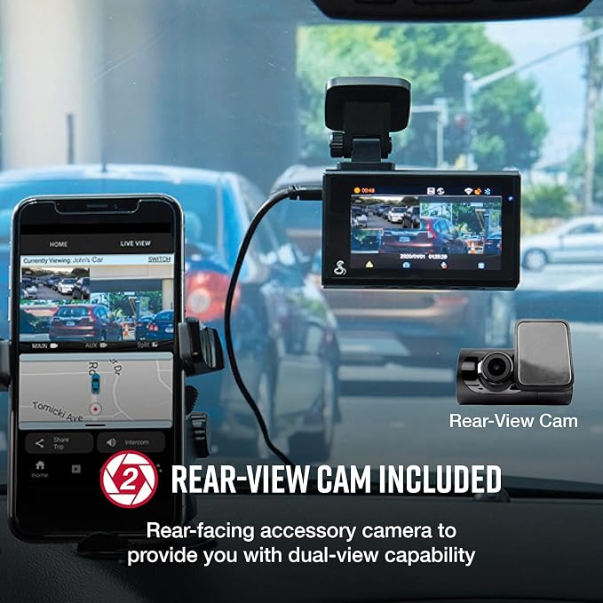 Cobra SC 200D Smart Dash Cam + Rear Cam and 2.5A OBDII Port to Micro-USB - Image 4