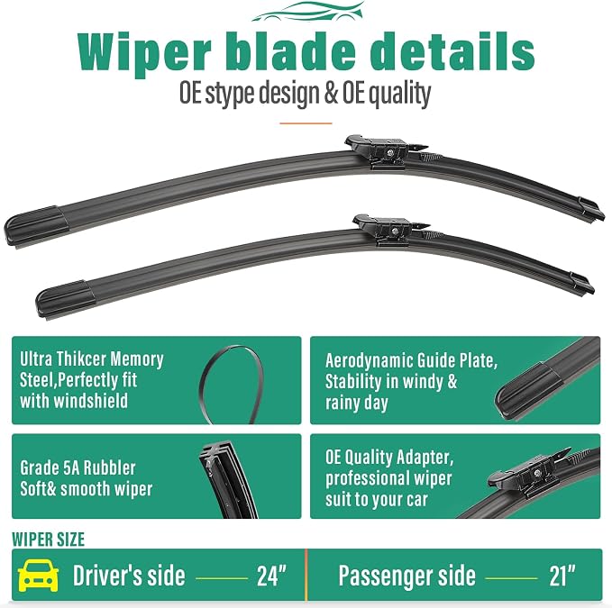 24" 21" 11" Windshield Wiper Blades Replacement - Image 3