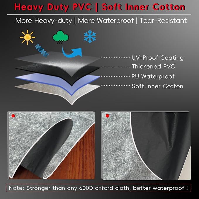 Motorcycle Cover | Heavy Duty PVC | Soft Inner Cotton | Waterproof Outdoor | - Image 3