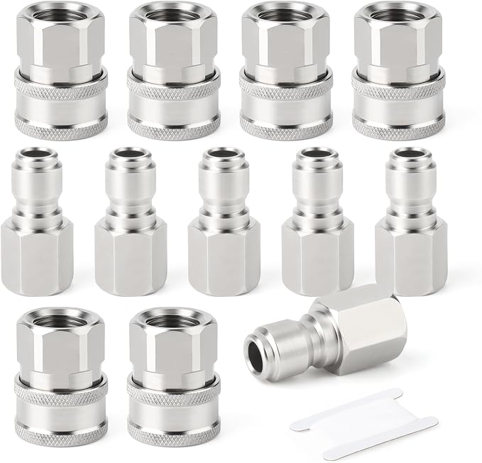 TAISHER 12PCS 304 Stainless Steel Pressure Washer Adapter Kit, Quick Connect by TAISHER