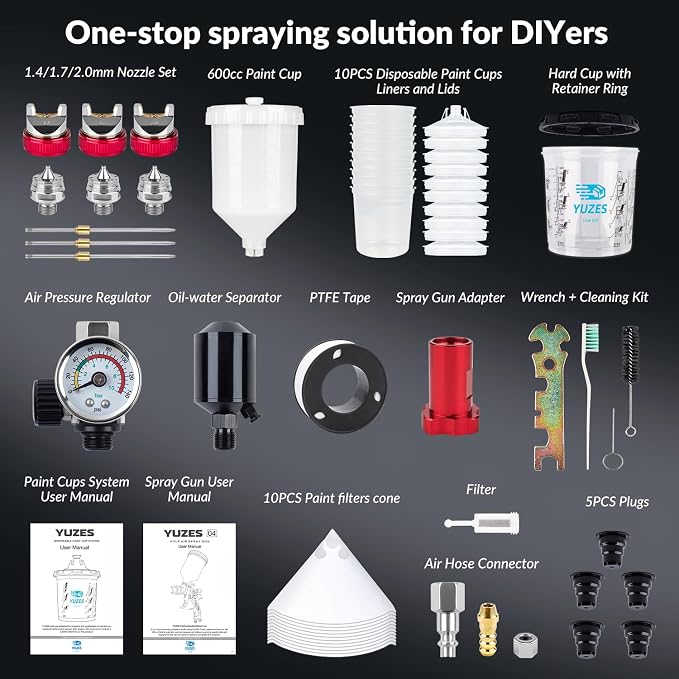 YUZES HVLP Spray Gun Plus Kit - Image 9