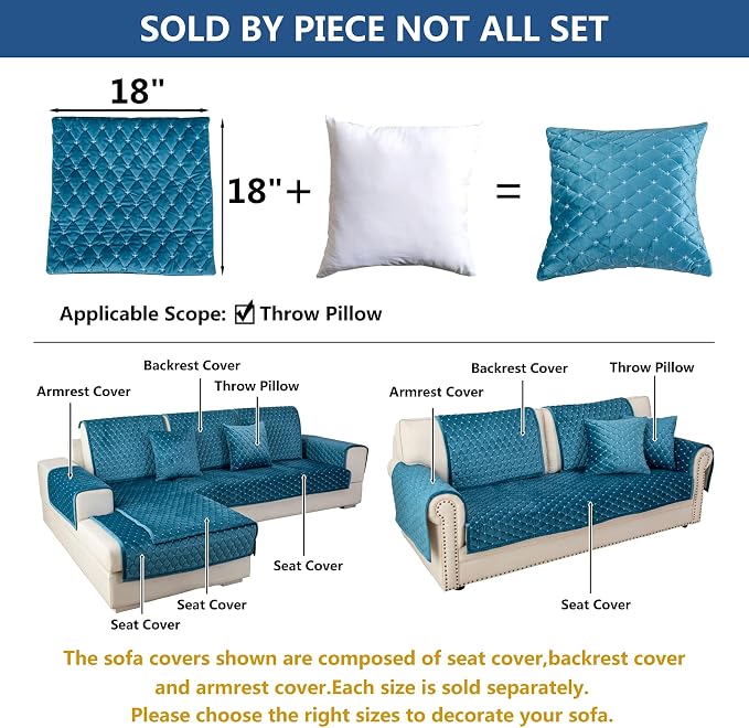 Eismodra Throw Pillows, Couch Cover, Sofa Cover, Sectional Couch Covers - Image 5