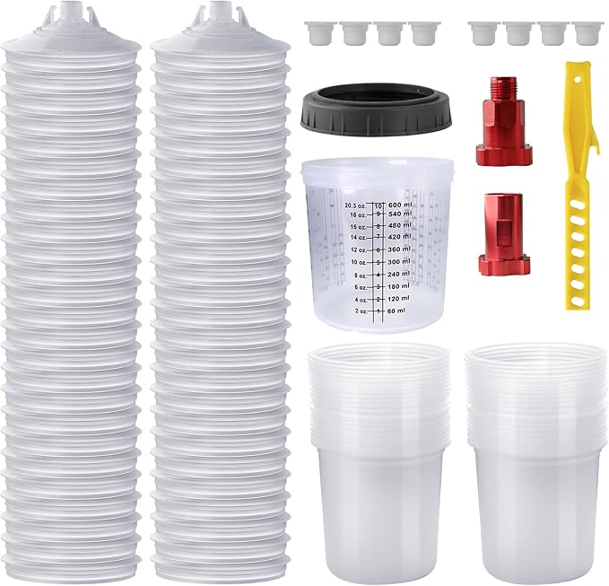 Disposable Paint Mixing Cup 20 Ounce Kit, HVLP Paint Sprayer Gun Mixing Cups - Image 9