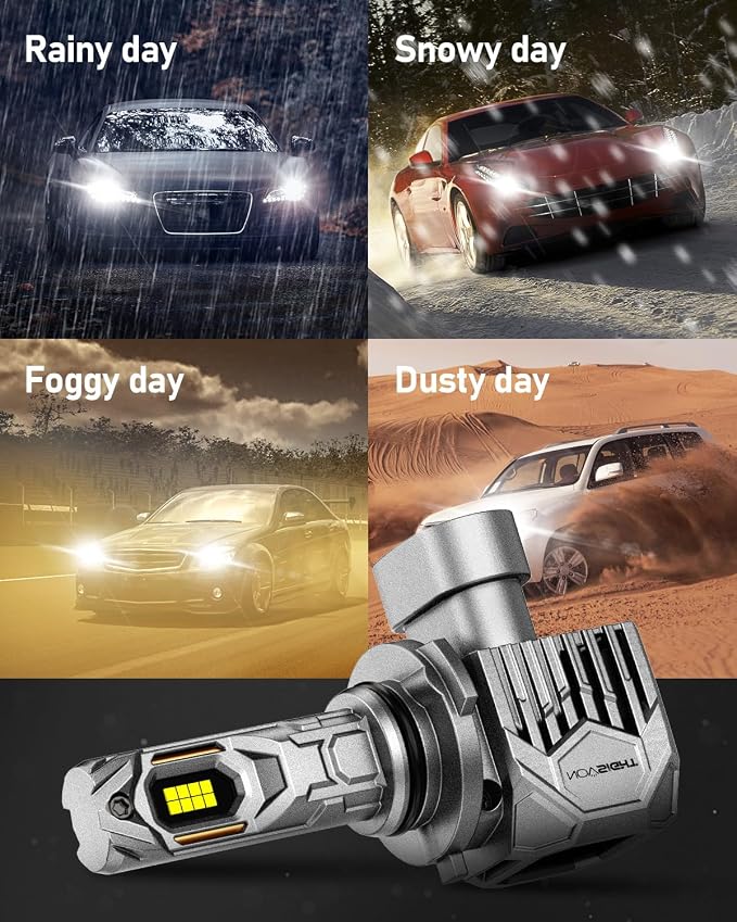 NOVSIGHT 9005 LED Fog Light Bulbs, 50000 Lumens 6500K Cool White Light - Image 7