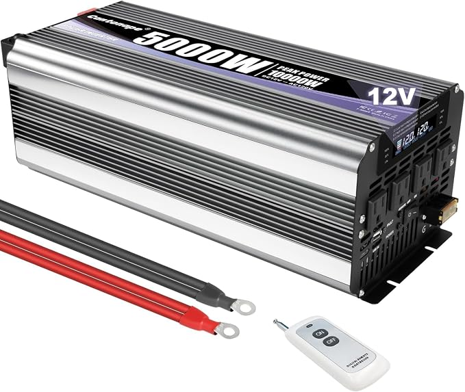 5000W Power Inverter 12V to 110V/120V DC to AC by Cantonape
