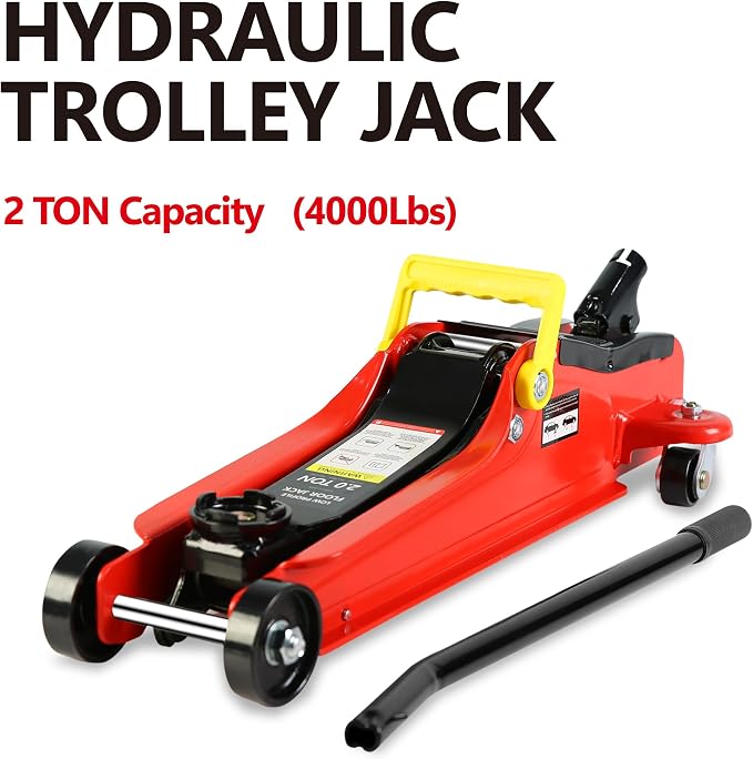 5 Piece Car Truck Floor Jack Service, Hydraulic Trolley Floor Jack & Jack - Image 7