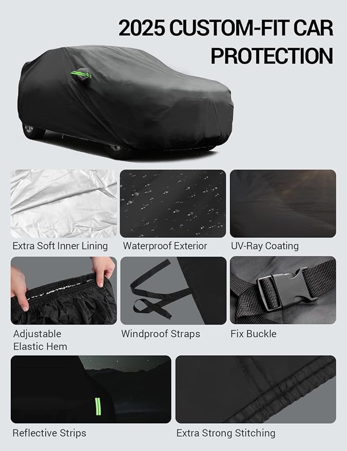 Proadsy 2025 Upgrade Car Cover for 2010-2024 2025 Kia Sportage, Waterproof All - Image 8