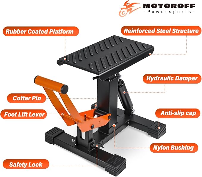 Adjustable Dirt Bike Stand & Powersport Jack 1000LBS Capacity, Heavy Duty - Image 7