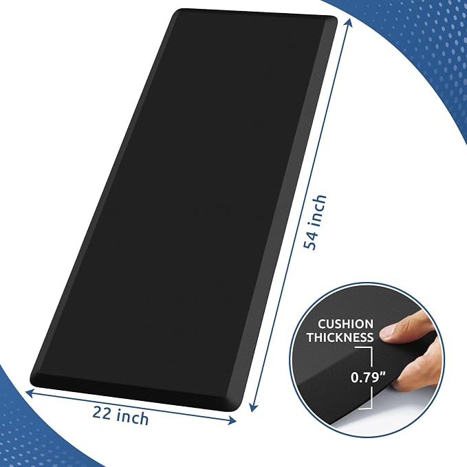 KitchenClouds Kitchen Mat Cushioned Anti Fatigue Rug 22"x54" Waterproof - Image 2