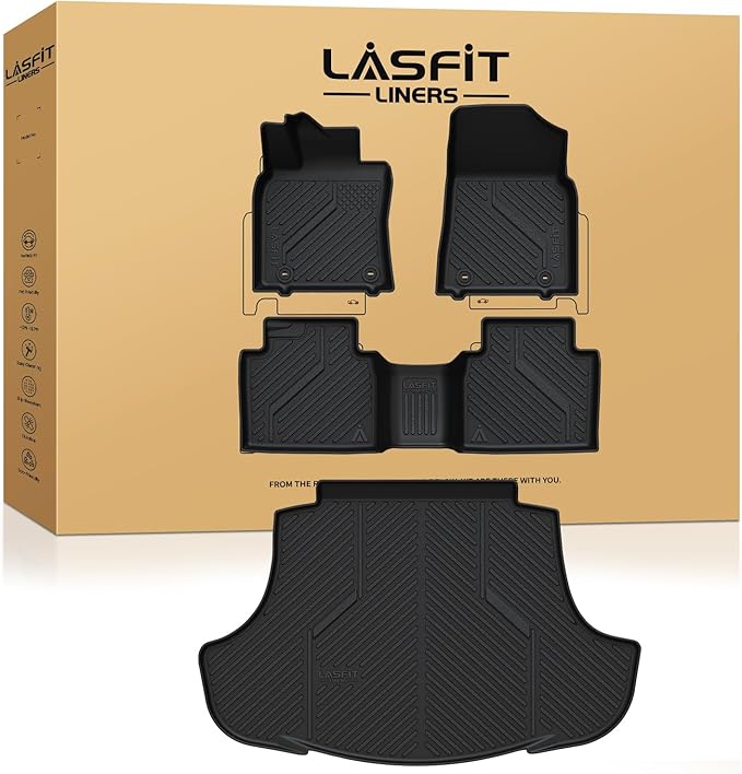 LASFIT Floor Mats & Cargo Mat for Lexus ES 2019-2025, TPE All Weather Custom by LASFIT