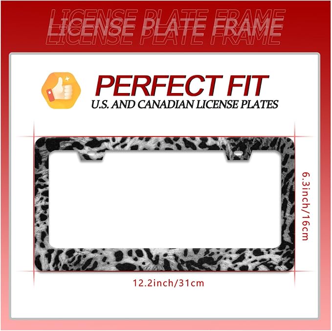 Beautiful Leopard Print License Plate Frame Cheetah Print Texture License Plate - Image 2