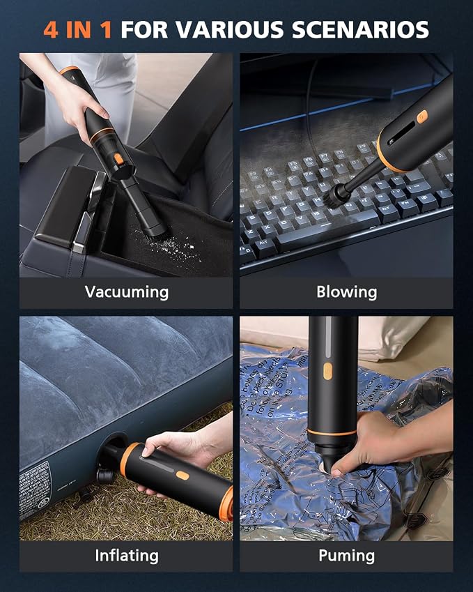Car Vacuum Portable with 16000Pa Powerful Suction, Handheld Vacuum Cordless - Image 3