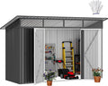 DWVO 9x4 FT Storage Shed for Bicycle, Functional Metal Tool Shelter Garden by DWVO