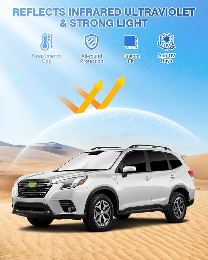 Sunshades for 2025 2026 Subaru Forester Accessories Windshield Sun Shade Side - Image 2