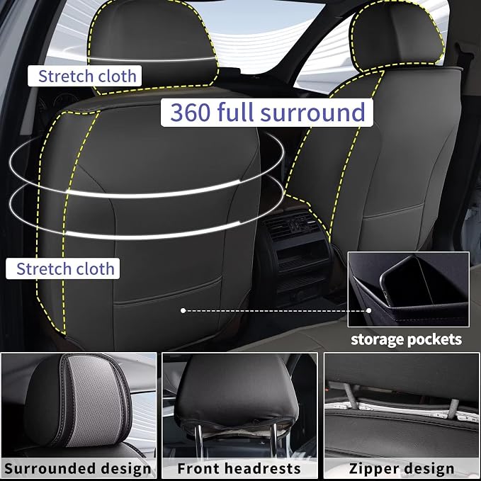 Car Seat Covers Fit for Toyota Camry 2012-2025 Faux Leather Automotive Seat - Image 3