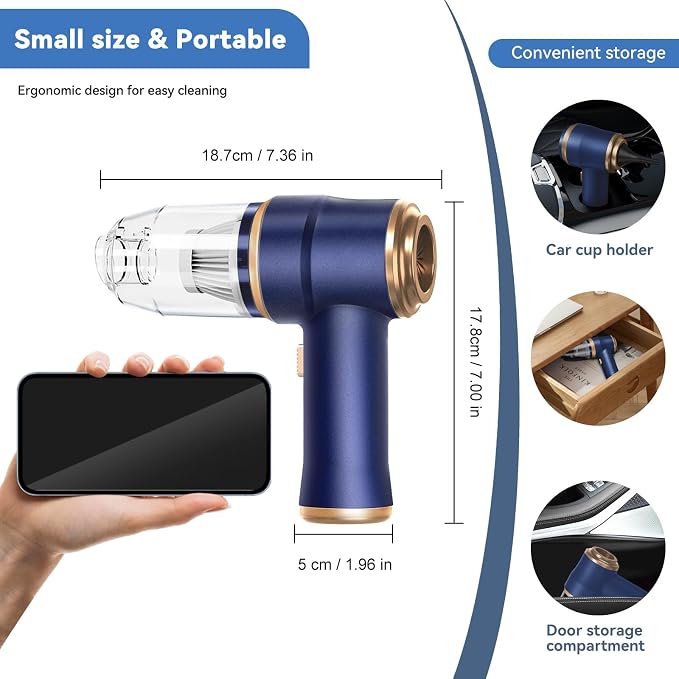 Handheld Car Vacuum Cleaner, Portable Cordless Mini Vacuums - Image 6