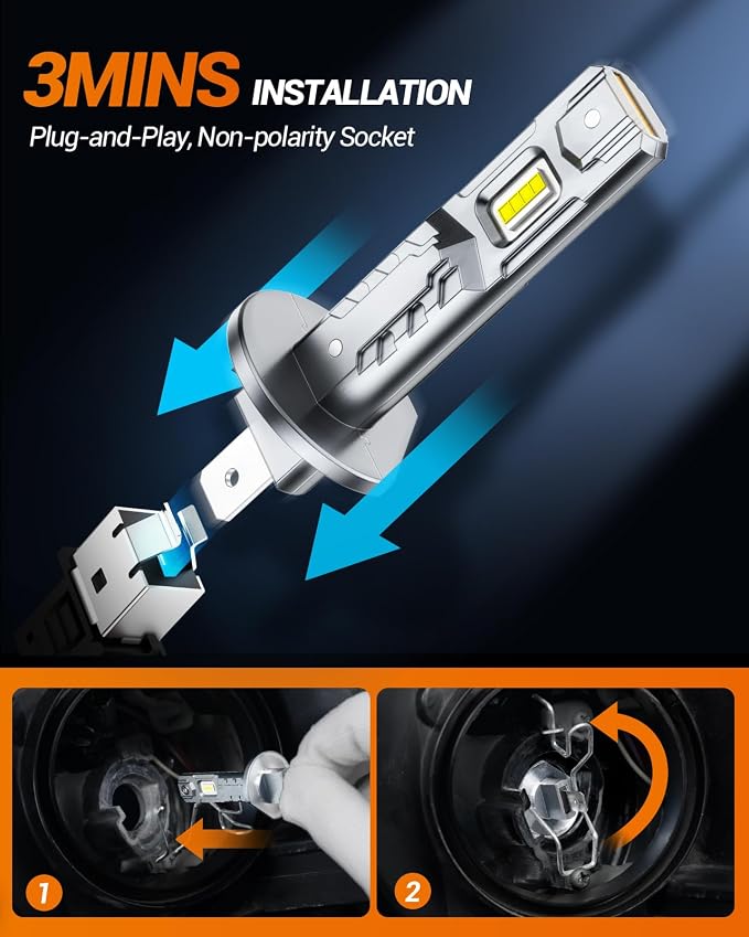 SEALIGHT H1 Fog Bulbs, 50000LM Super Brighterness 1:1 Mini Size, 6500K Cool - Image 6