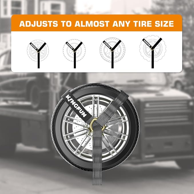Kingfun Car Tie Down Straps for Trailers 4 Pack– Heavy Duty 2" x 120" Trailer - Image 6