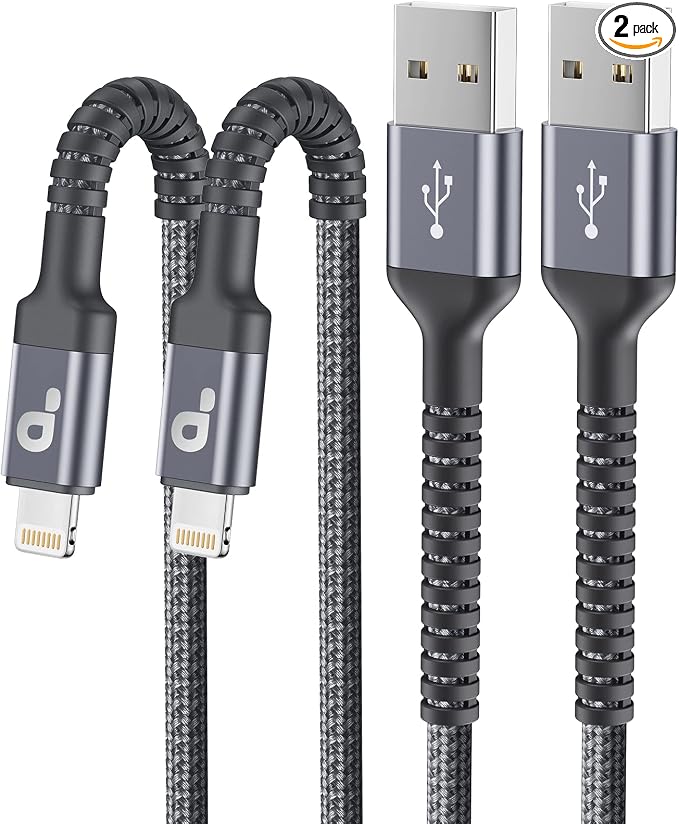 Lightning Cable 3ft 2Pack, iPhone Charger Cable Nylon Braided Charging Cord by PRAKIE