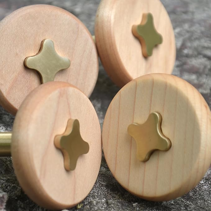 Solid Brass & Maple/Mahogany Wall Hooks 2 Pack - Image 6