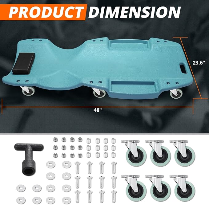 DNA MOTORING 48 Inches Heavy-Duty Low-Profile Roller Automotive Creeper - Image 5