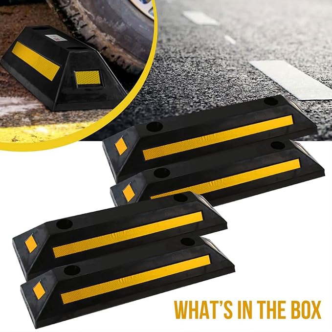 4-Pc Curb Garage Vehicle Floor Stopper - Image 6