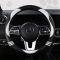 Car Steering Wheel Covers for Women Padded Carbon Fiber PU Leather Cute Auto by HighnessHwoo
