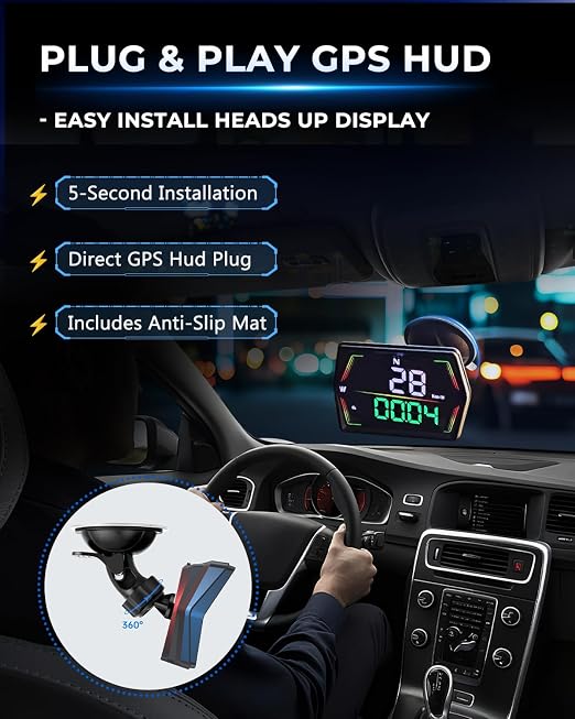 GPS Heads Up Display for Cars HUD, Real-Time Digital Gauge Speedometer - Image 5