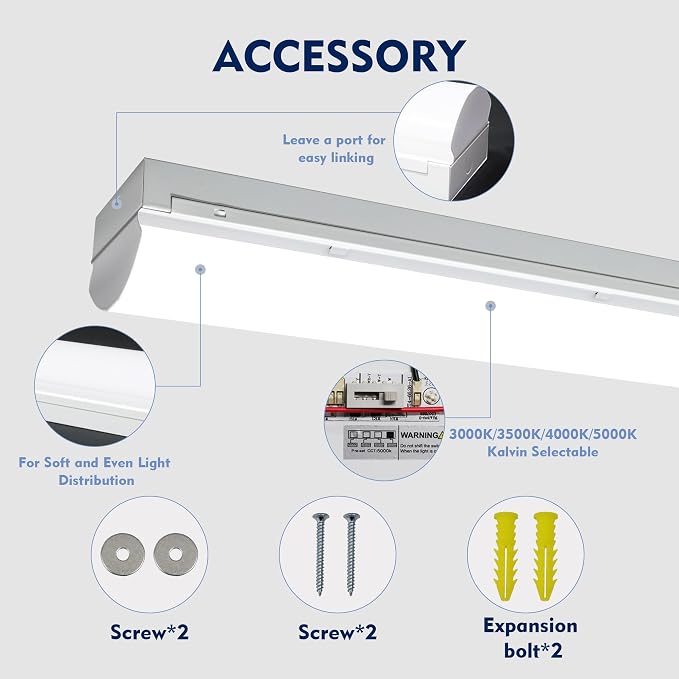 4PK 4FT LED Shop Light - 4 In 1 LED Wraparound Light Fixture - Image 6