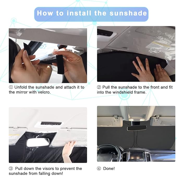SXCY for 2023-2025 Honda HRV Windshield Sunshade 2023 2024 Honda HRV LX Sport - Image 7